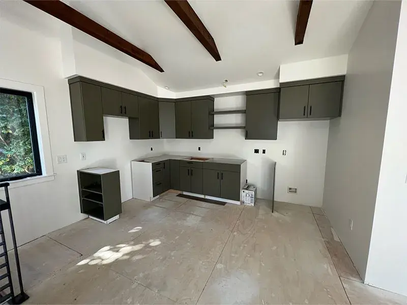 Kitchen project by Barron's Flooring & Home in Sutter Creek, CA featuring Canyon Creek Maple painted frameless cabinets