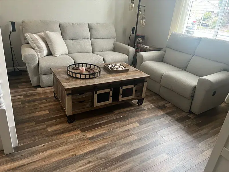 Living Space project by Barron's Flooring & Home in Jackson, CA featuring Rustic plank laminate